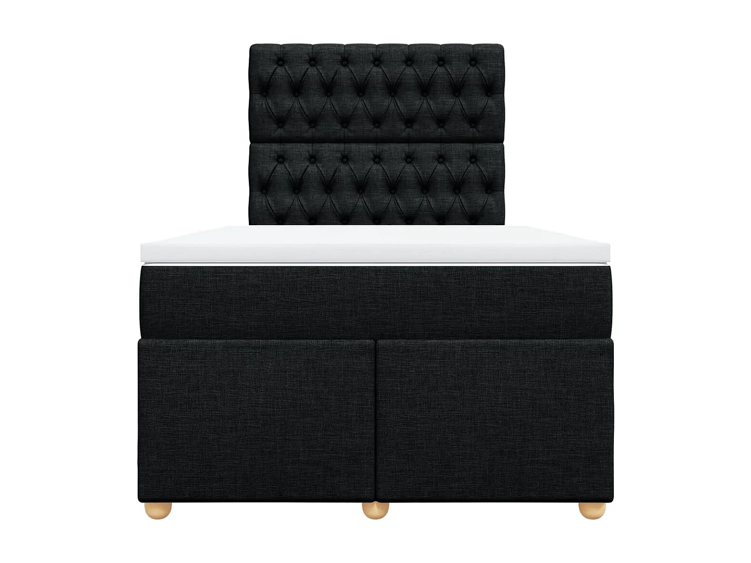 Giroletto a Molle con Materasso Nero 120x200 cm in Tessuto