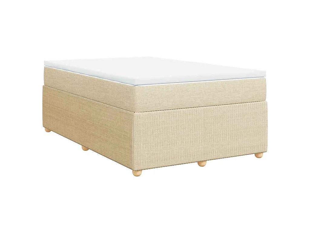 Boxspring met matras stof crèmekleurig 120x200 cm