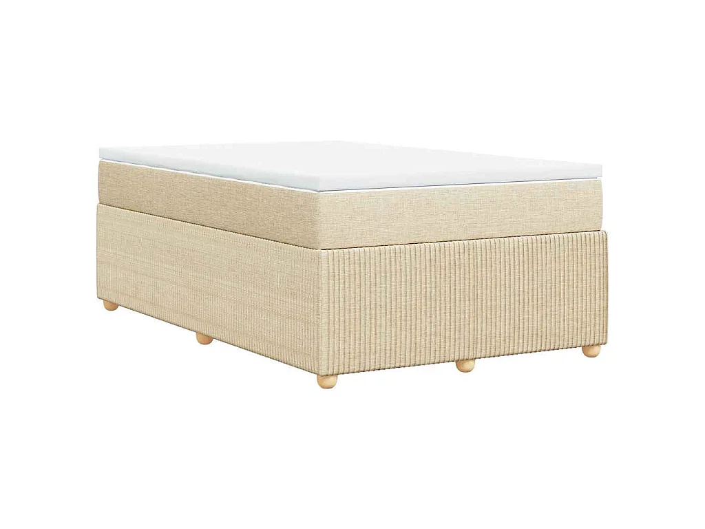 Boxspring met matras stof crèmekleurig 120x200 cm