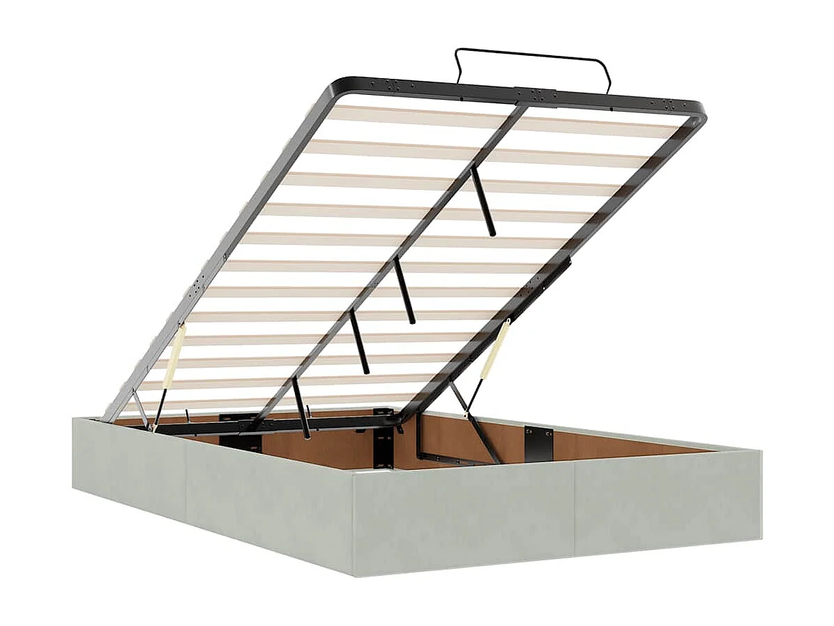 Ottoman-Bett ohne Matratze Hellgrau 120x200 cm Samt