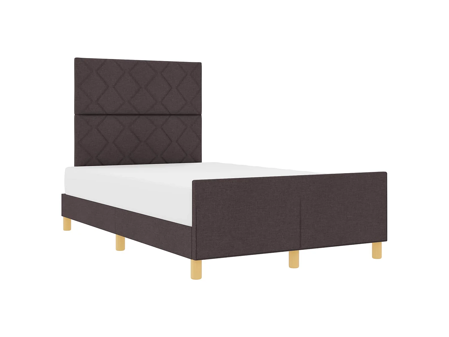 Cadre de lit avec tête de lit Marron foncé 120 x 200 cm tissu