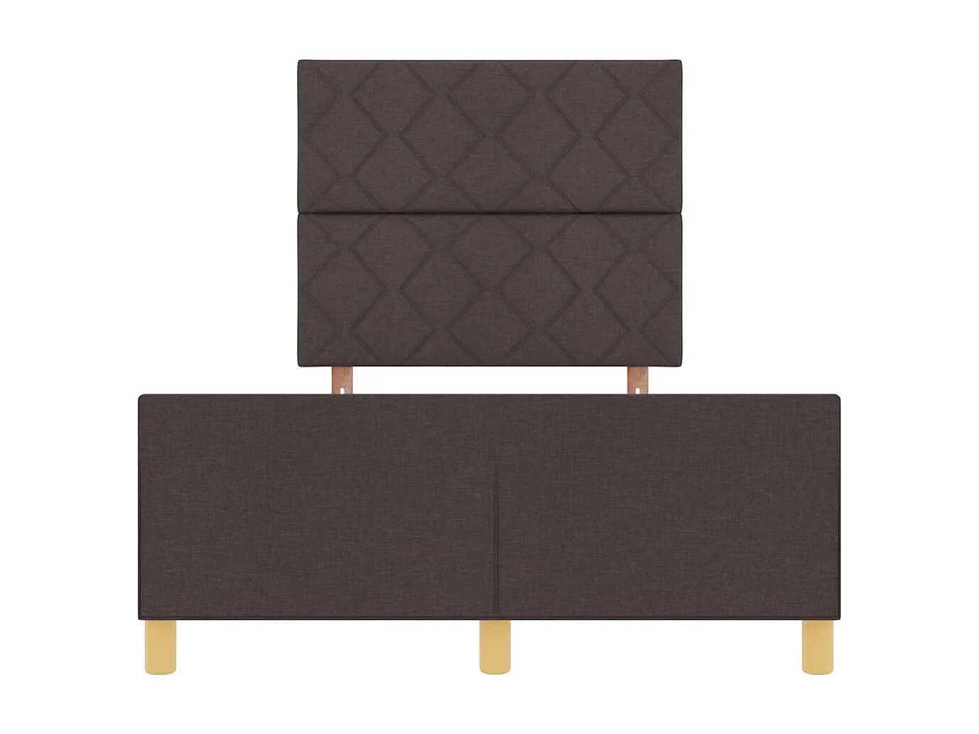 Cadre de lit avec tête de lit Marron foncé 120 x 200 cm tissu
