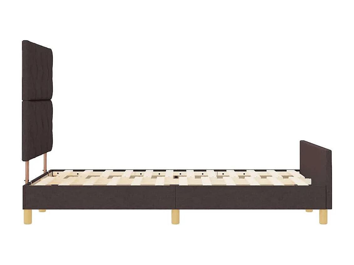 Cadre de lit avec tête de lit Marron foncé 120 x 200 cm tissu