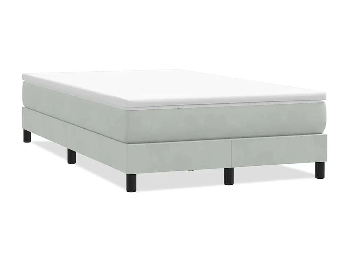 Boxspringbett ohne Matratze Hellgrau 120x220 cm Samt