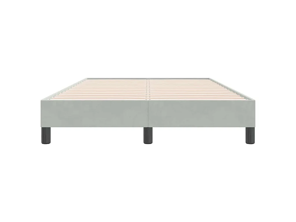Cama com molas sem colchão 120x220 cm veludo cinzento-claro