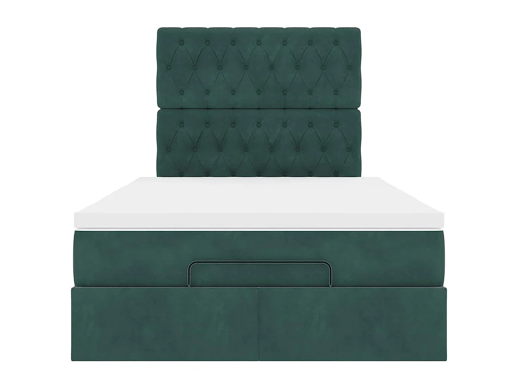 Ottoman bed met matrassen 120x190cm fluweel donkergroen