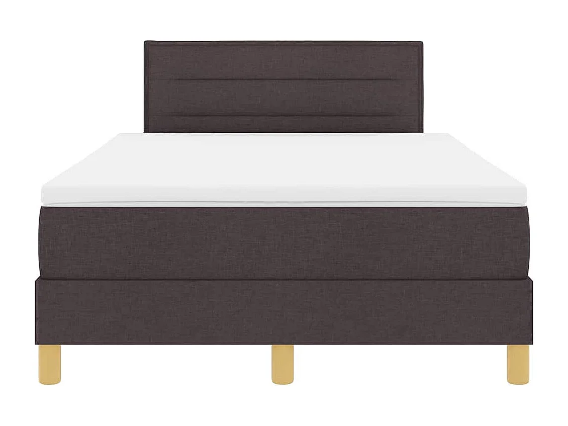 Lit boxspring avec matelas Marron foncé 120 x 200 cm tissu