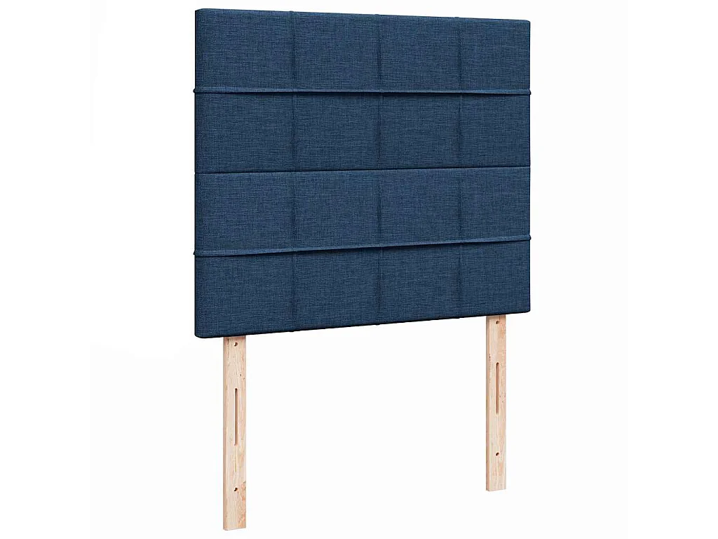 Cama box spring con colchón tela azul 120x200 cm