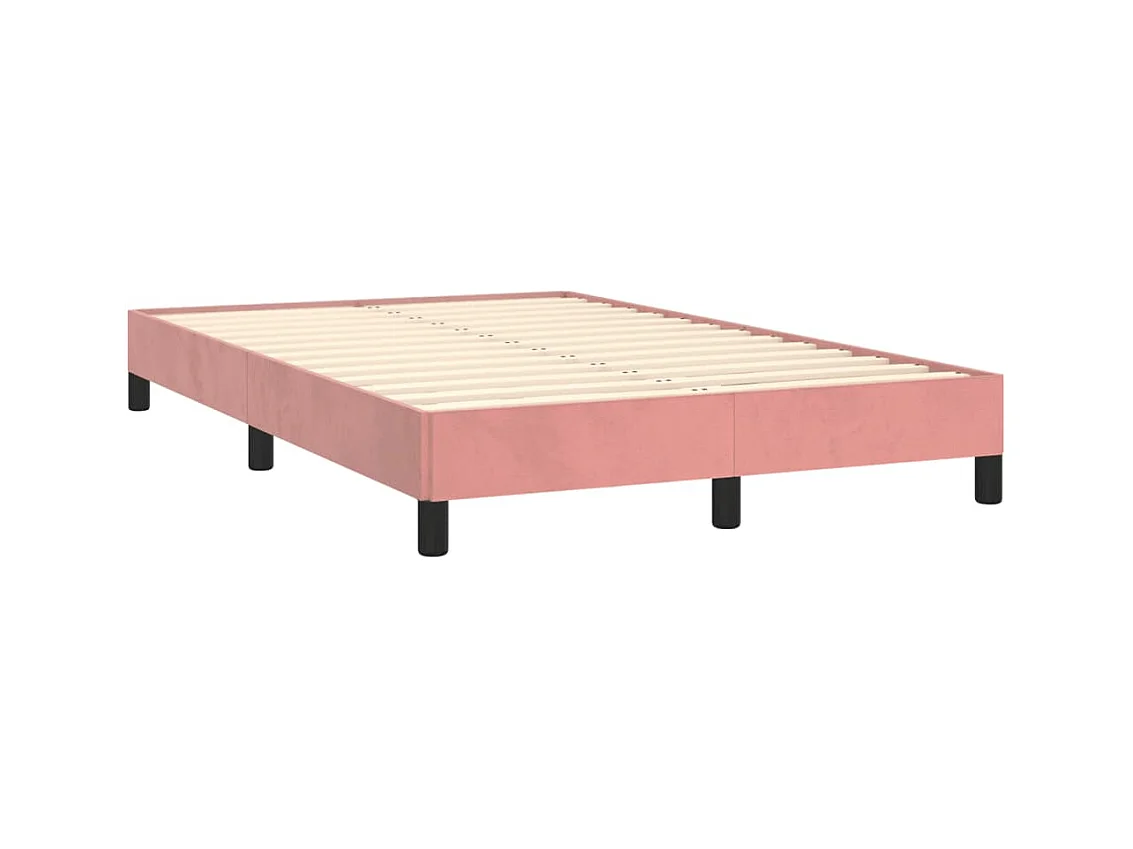 Boxspring met matras fluweel roze 120x190 cm