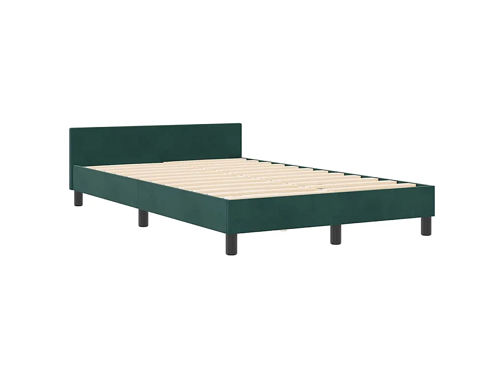 Cama tipo Box Spring Verde oscuro 120 x 200 cm Terciopelo