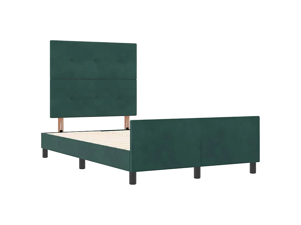 Cama tipo Box Spring Verde oscuro 120 x 200 cm Terciopelo