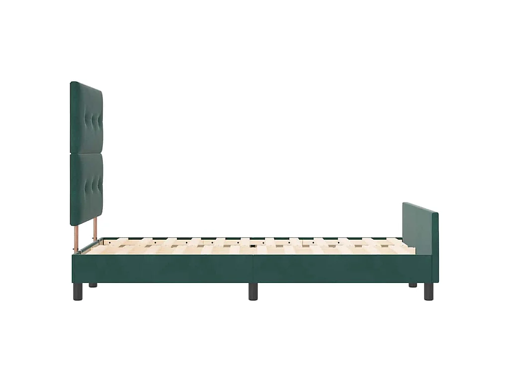 Cama tipo Box Spring Verde oscuro 120 x 200 cm Terciopelo