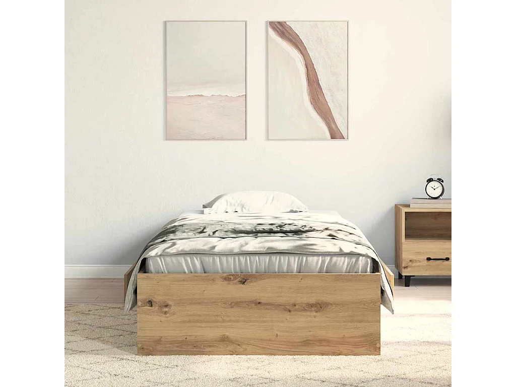 Bettrahmen Artisan-Eiche 100 x 200 cm Holzwerkstoff