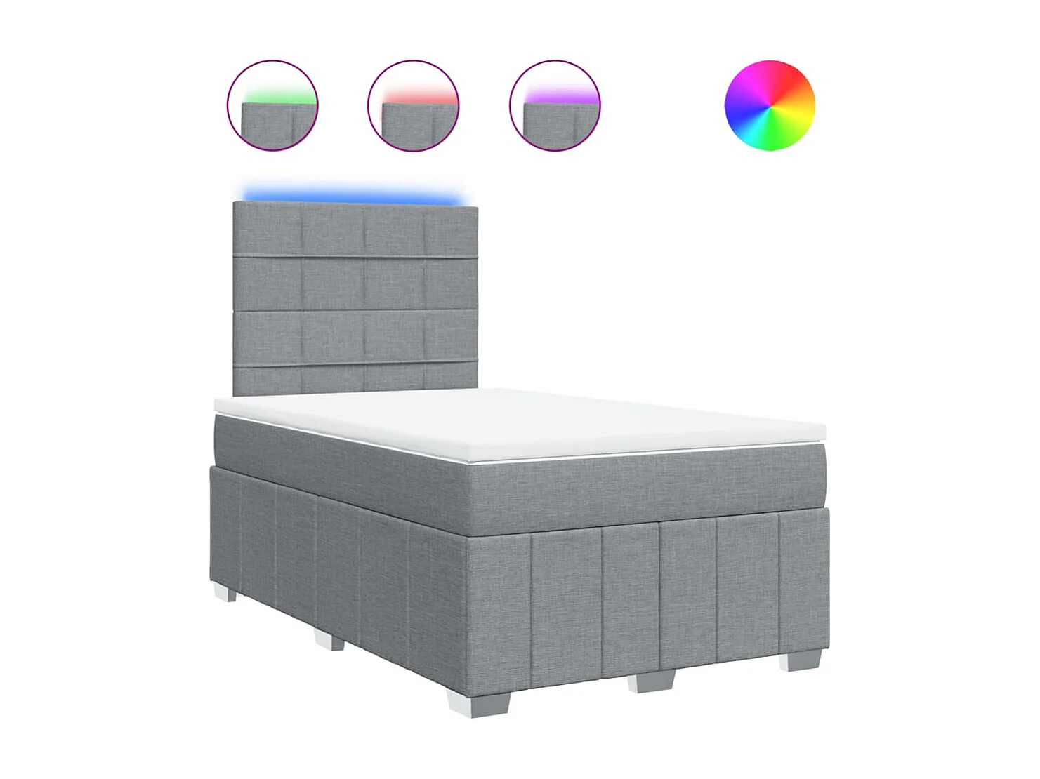 Boxspringbett mit Matratze Hellgrau 120x190 cm Stoff