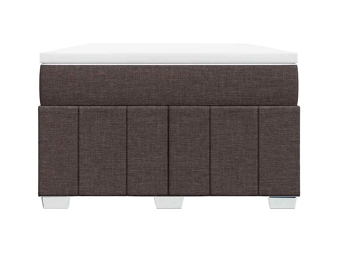 Cama box spring con colchón tela marrón oscuro 120x200 cm
