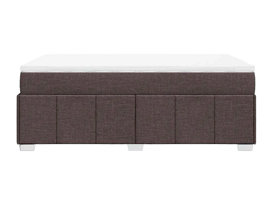 Cama box spring con colchón tela marrón oscuro 120x200 cm