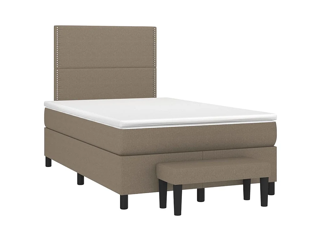Boxspring met matras stof taupe 120x190 cm