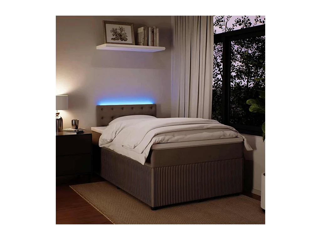 Cama boxspring com colchão 120x190 cm veludo cinzento-claro