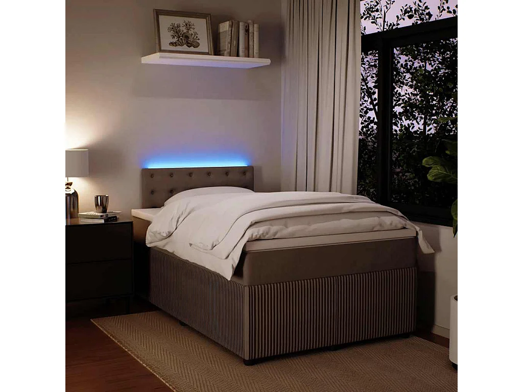 Boxspringbett mit Matratze Hellgrau 120x190 cm Samt