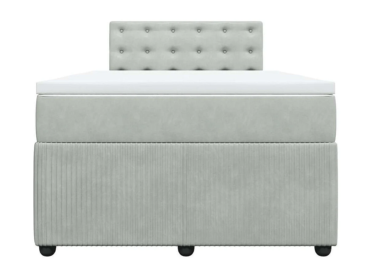 Boxspringbett mit Matratze Hellgrau 120x190 cm Samt