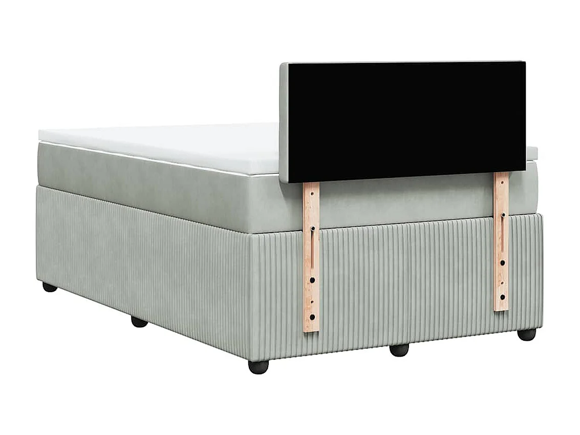 Boxspringbett mit Matratze Hellgrau 120x190 cm Samt