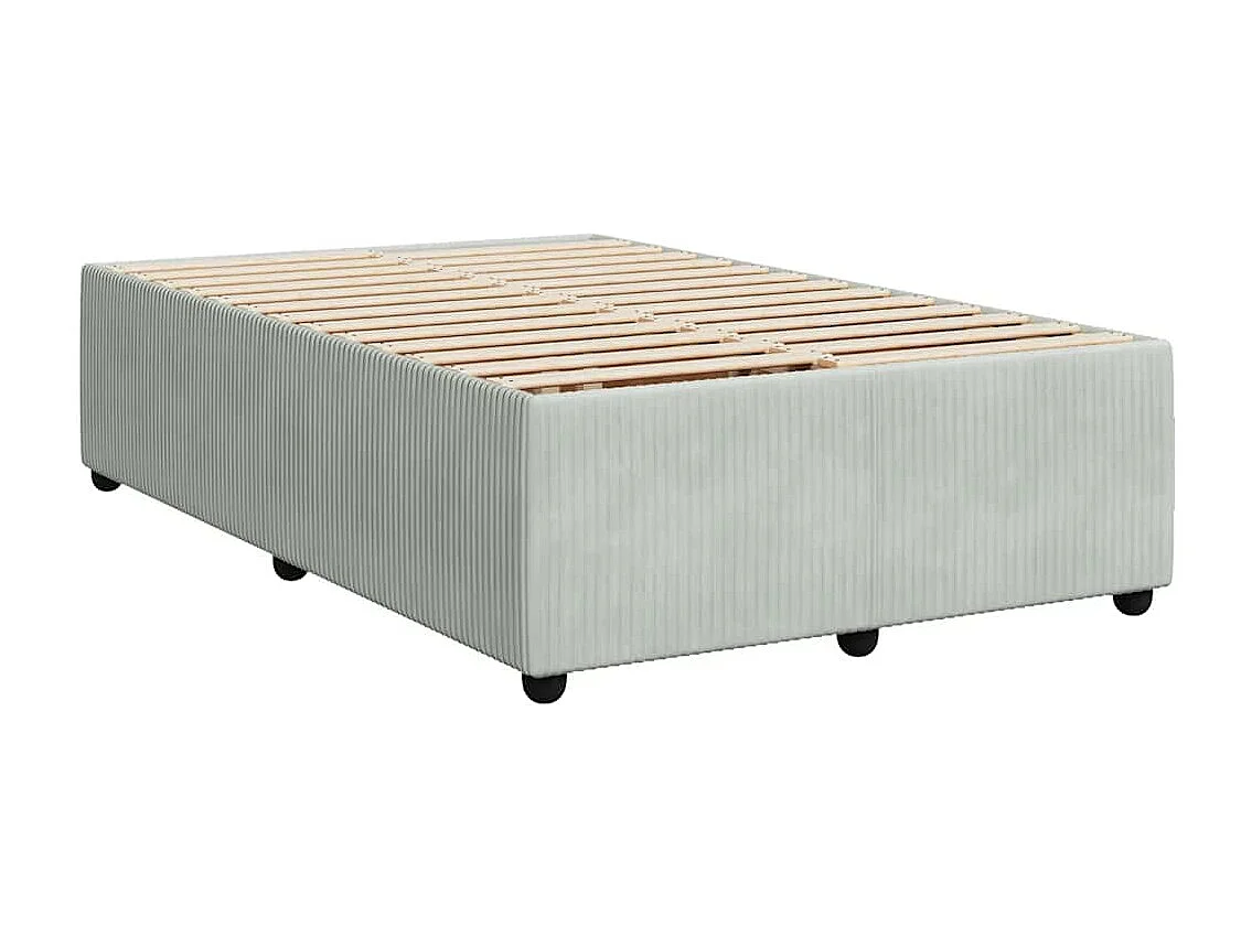 Boxspringbett mit Matratze Hellgrau 120x190 cm Samt