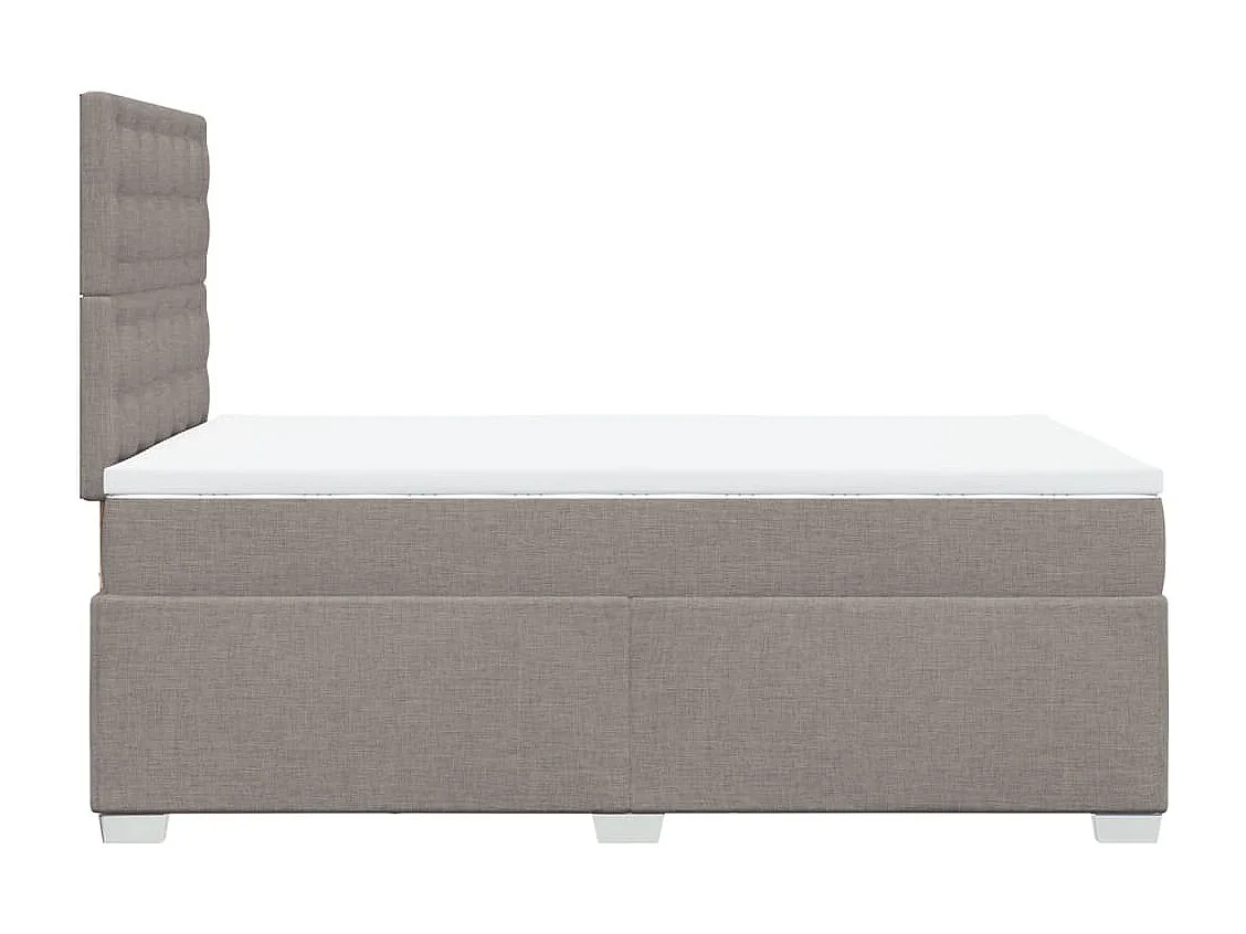 Cama boxspring c/ colchão 120x190cm tecido castanho-acinzentado