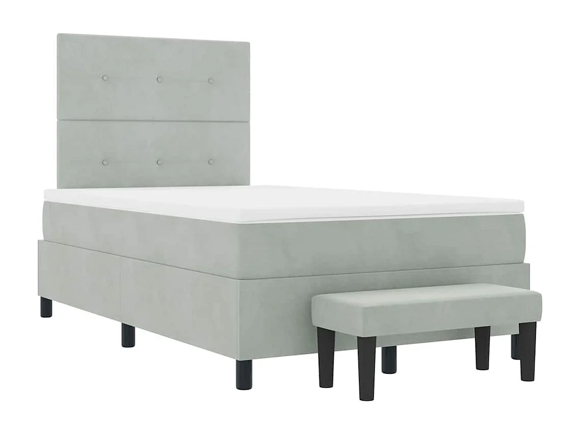 Boxspringbett mit Matratze Hellgrau 120 x 200 cm Samt