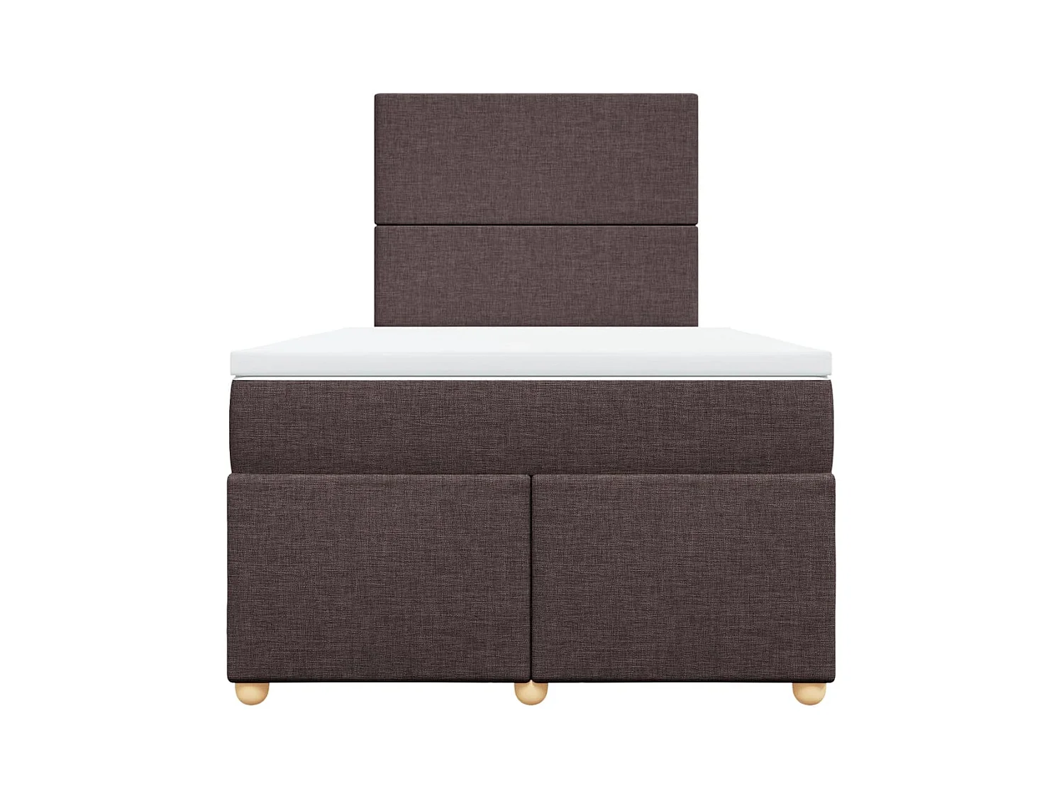 Cama box spring con colchón tela marrón oscuro 120x200 cm