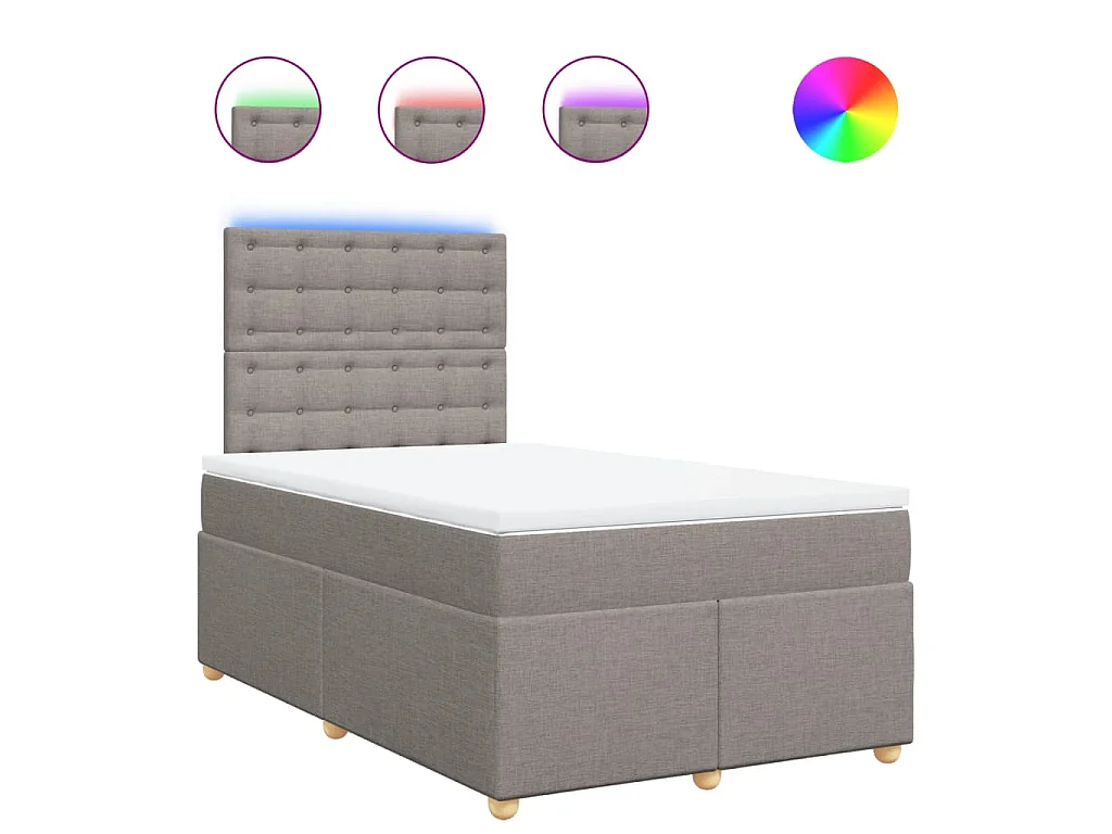 Sommier à lattes de lit avec matelas taupe 120x190 cm tissu
