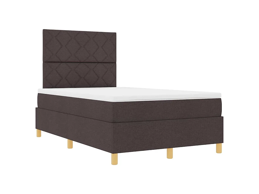 Boxspringbed met hoofdeinde Donkerbruin 120 x 190 cm Stof
