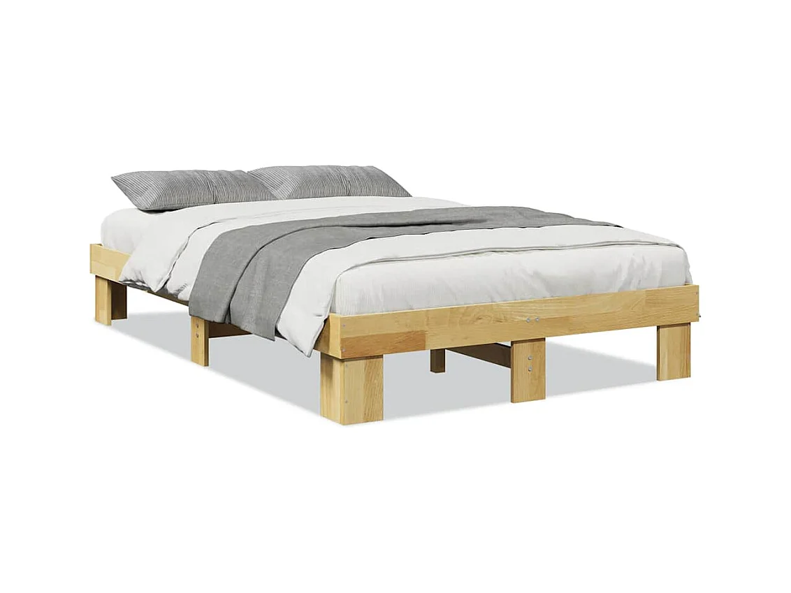 Cadre de lit sans matelas 120x190 cm bois massif de chêne