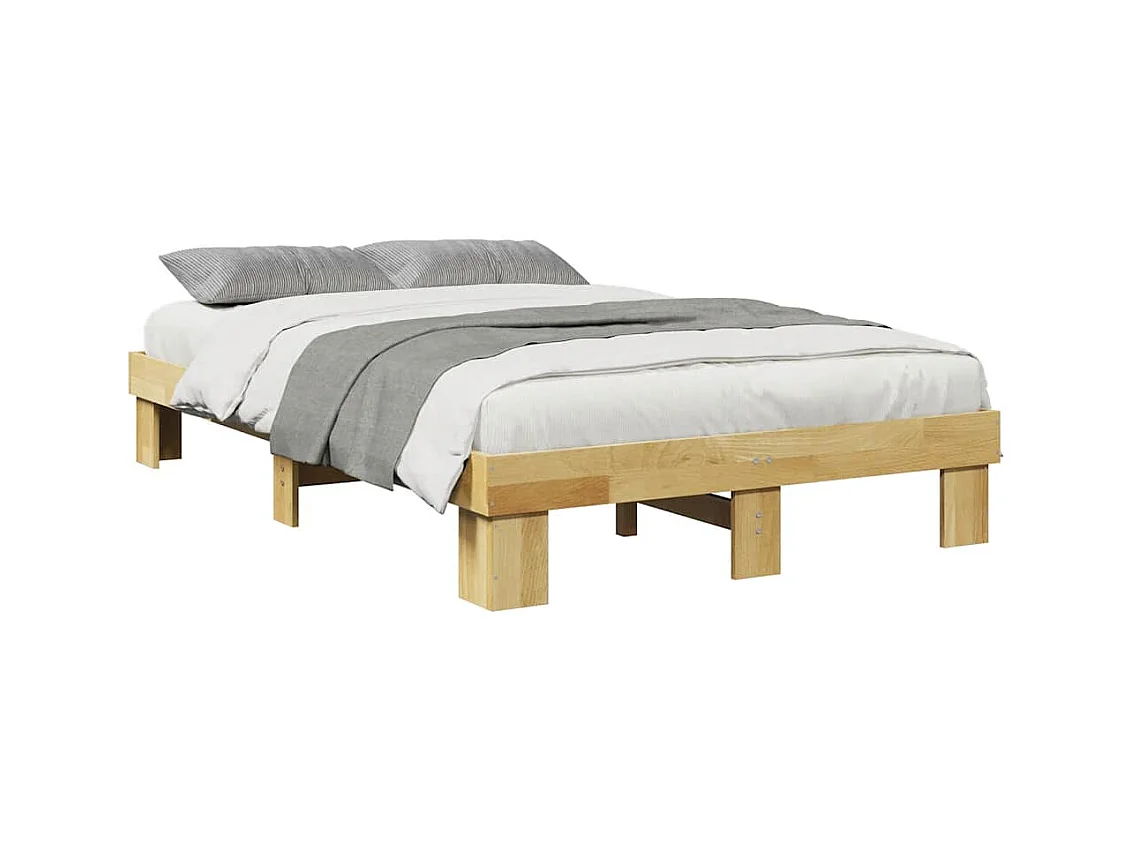 Cadre de lit sans matelas 120x190 cm bois massif de chêne