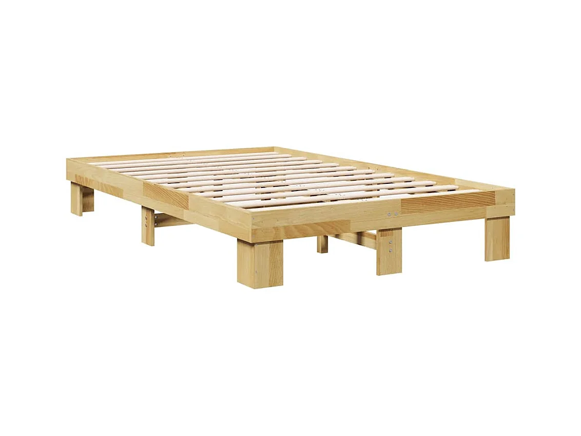 Cadre de lit sans matelas 120x190 cm bois massif de chêne