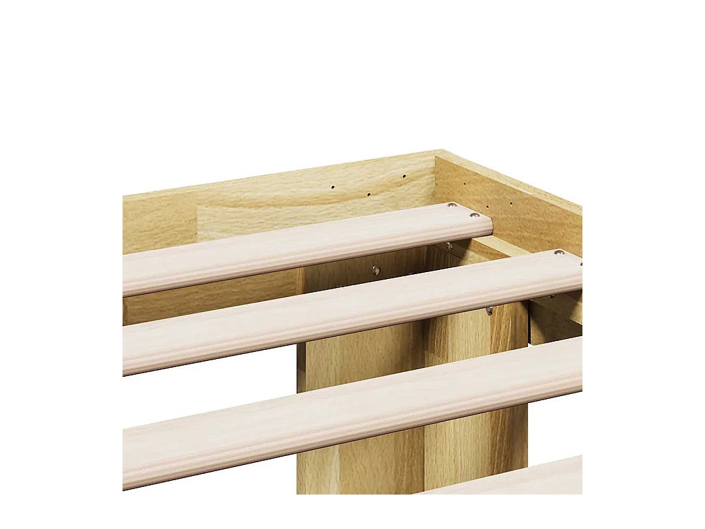 Cadre de lit sans matelas 120x190 cm bois massif de chêne