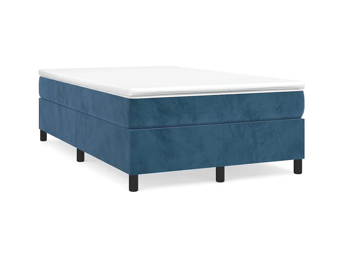 Giroletto a Molle con Materasso Blu Scuro 120x190 cm in Velluto
