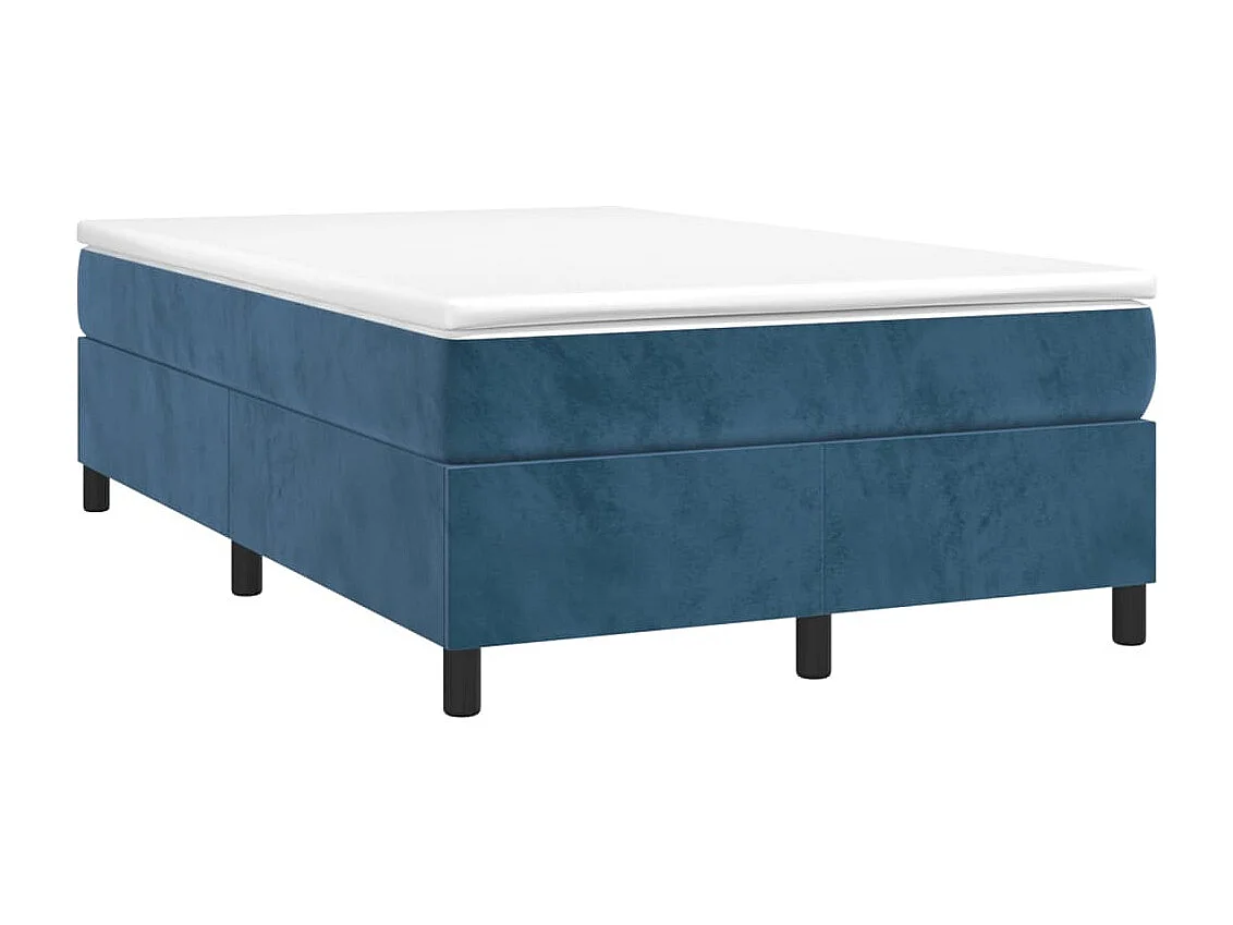 Boxspring met matras fluweel donkerblauw 120x190 cm