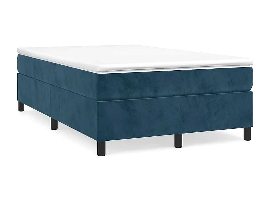 Boxspringbett mit Matratze Dunkelblau 120x190 cm Samt