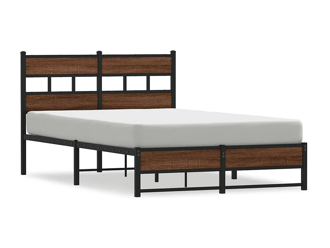 Bedframe zonder matras metaal bruin eikenkleurig 120x200 cm
