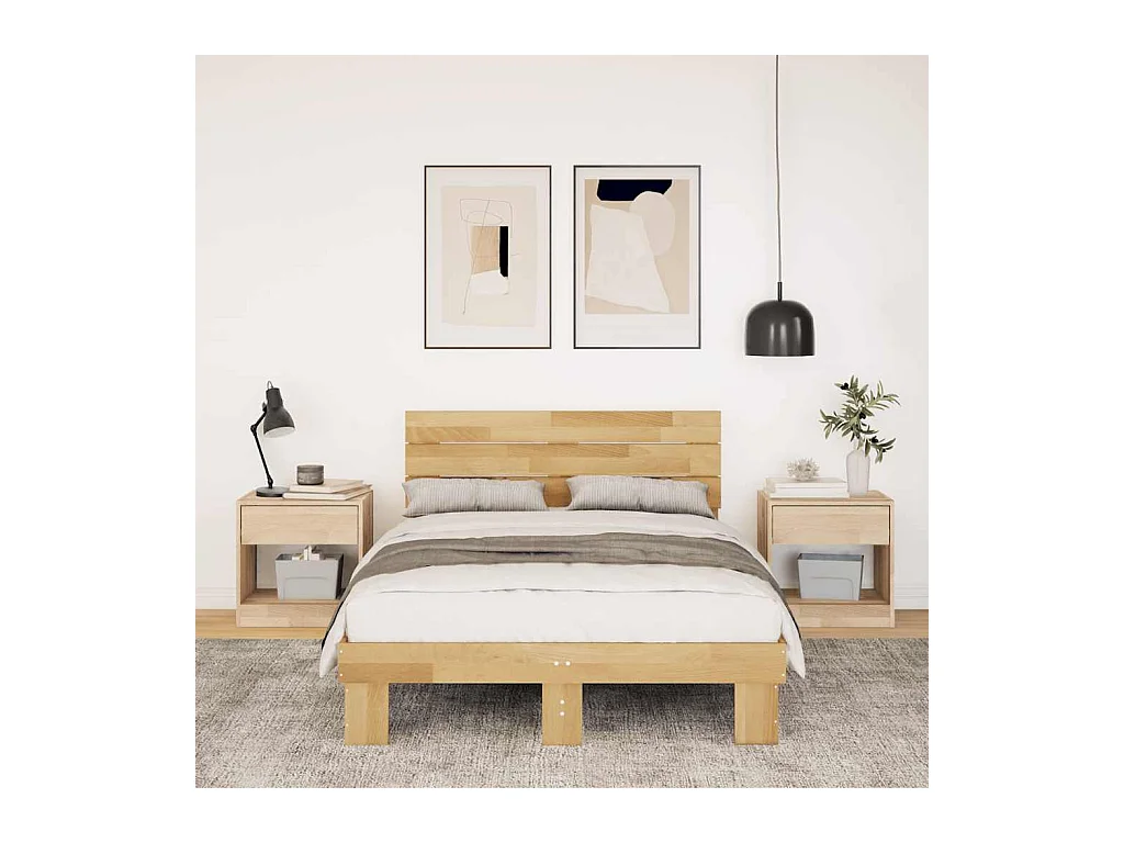 Cadre de lit avec tête de lit sans matelas 120x190 cm