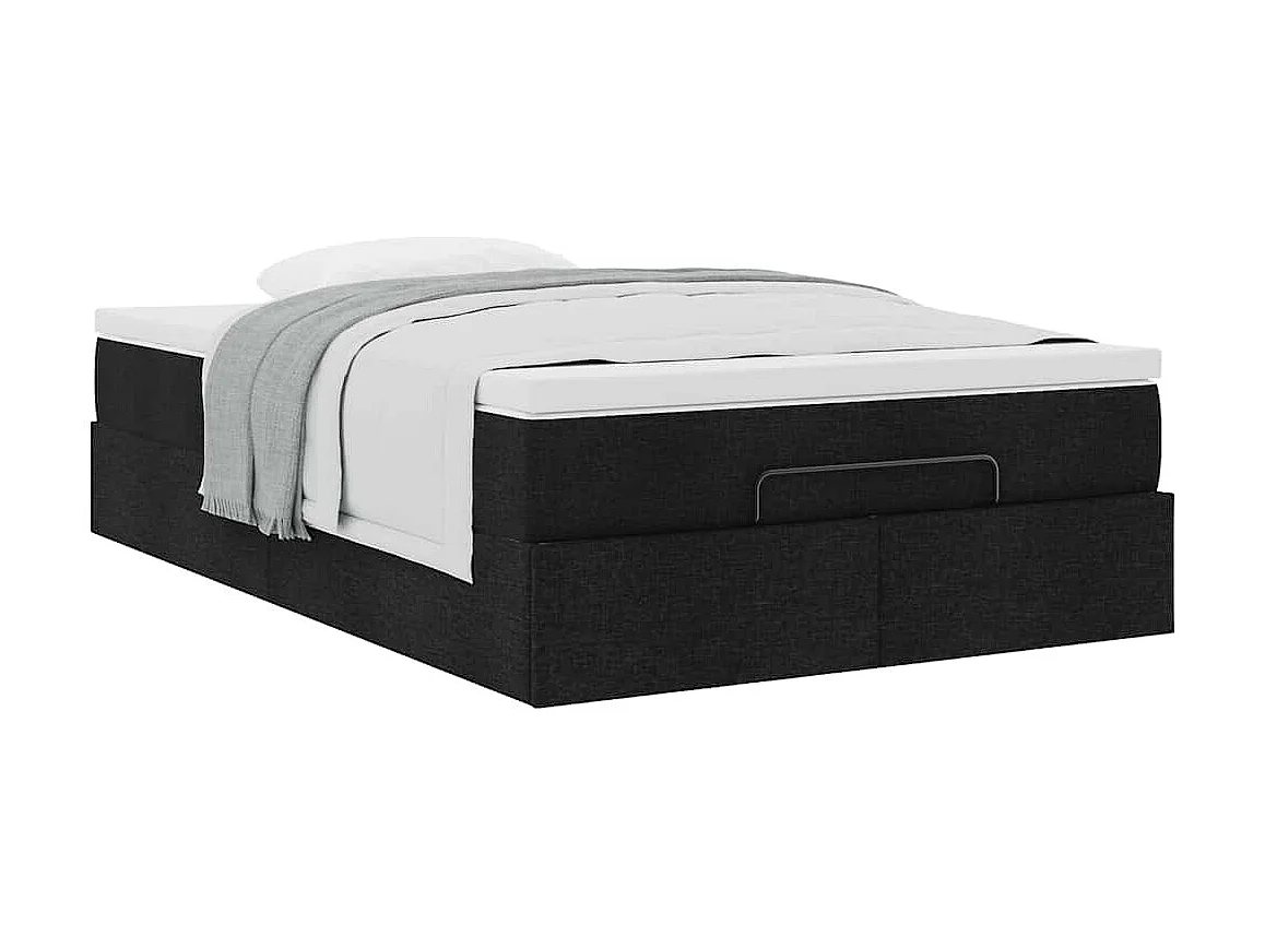 Ottoman bed met matras 120x190 cm stof zwart