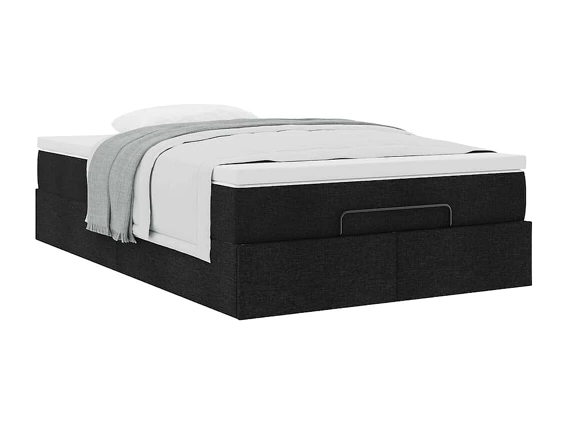 Ottoman bed met matras 120x190 cm stof zwart