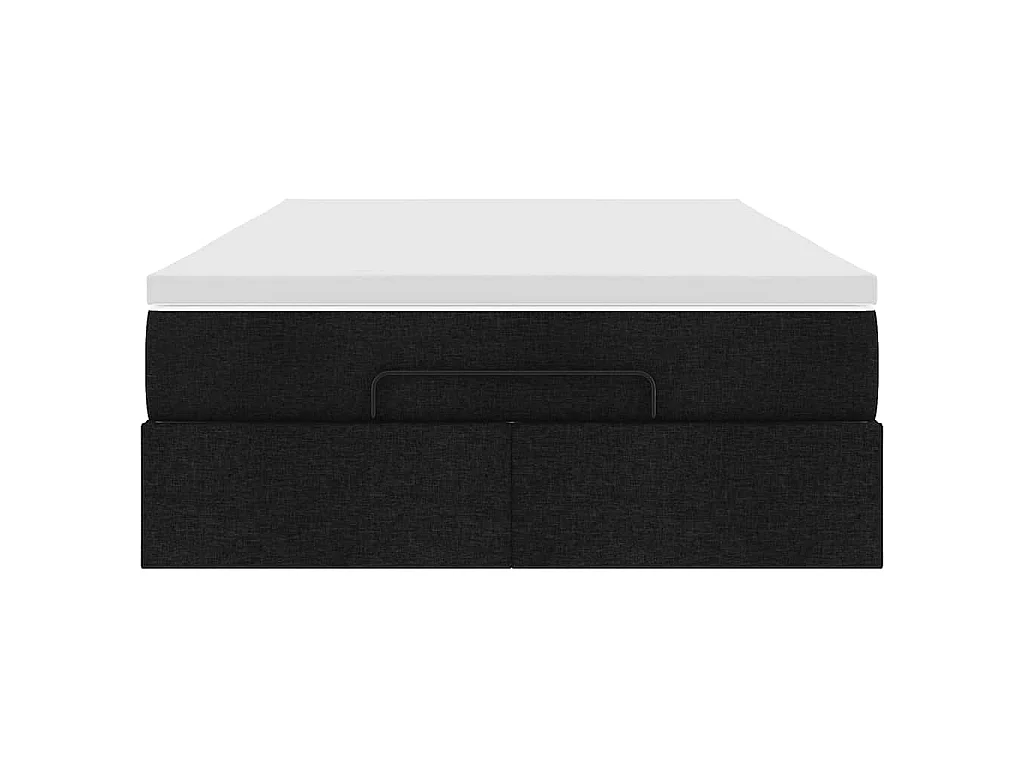 Ottoman-Bett mit Matratze Schwarz 120x190 cm Stoff