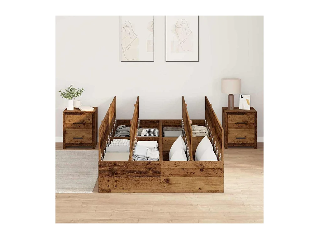 Cadre de lit Bois ancien 120 x 190 cm Bois d'ingénierie