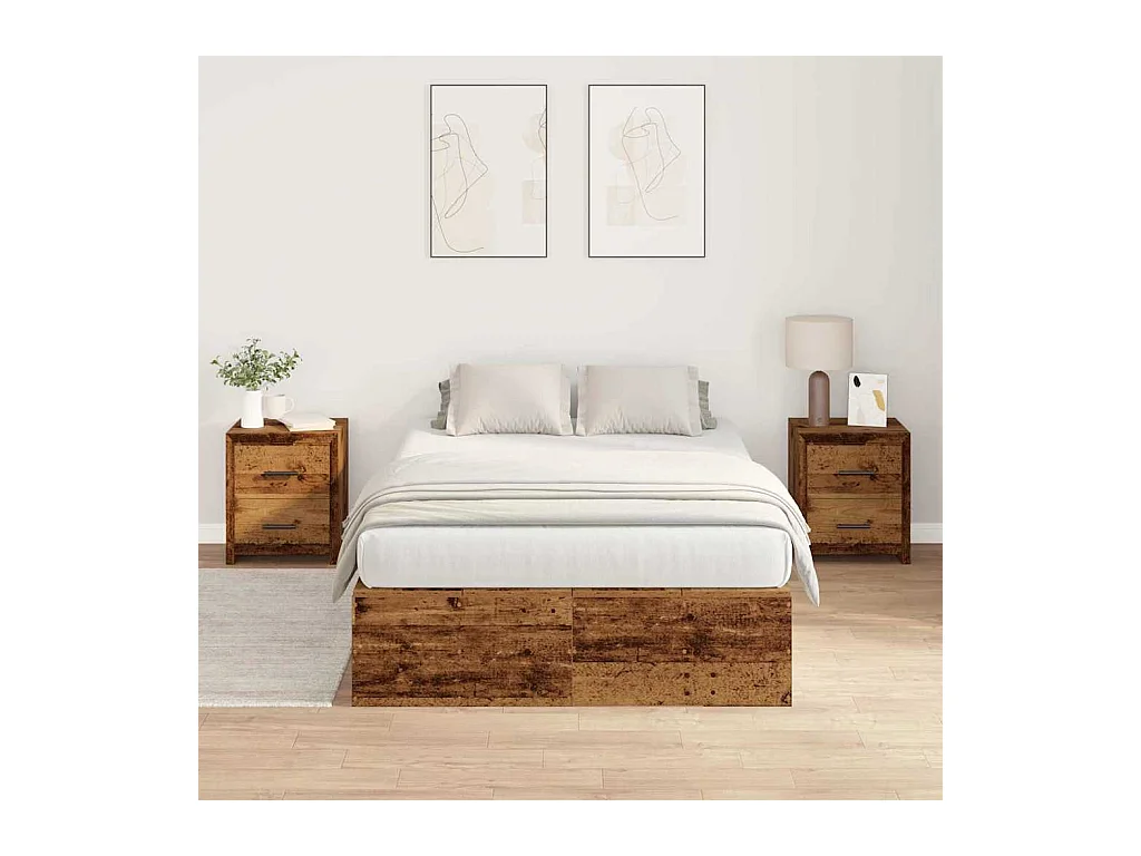 Cadre de lit Bois ancien 120 x 190 cm Bois d'ingénierie