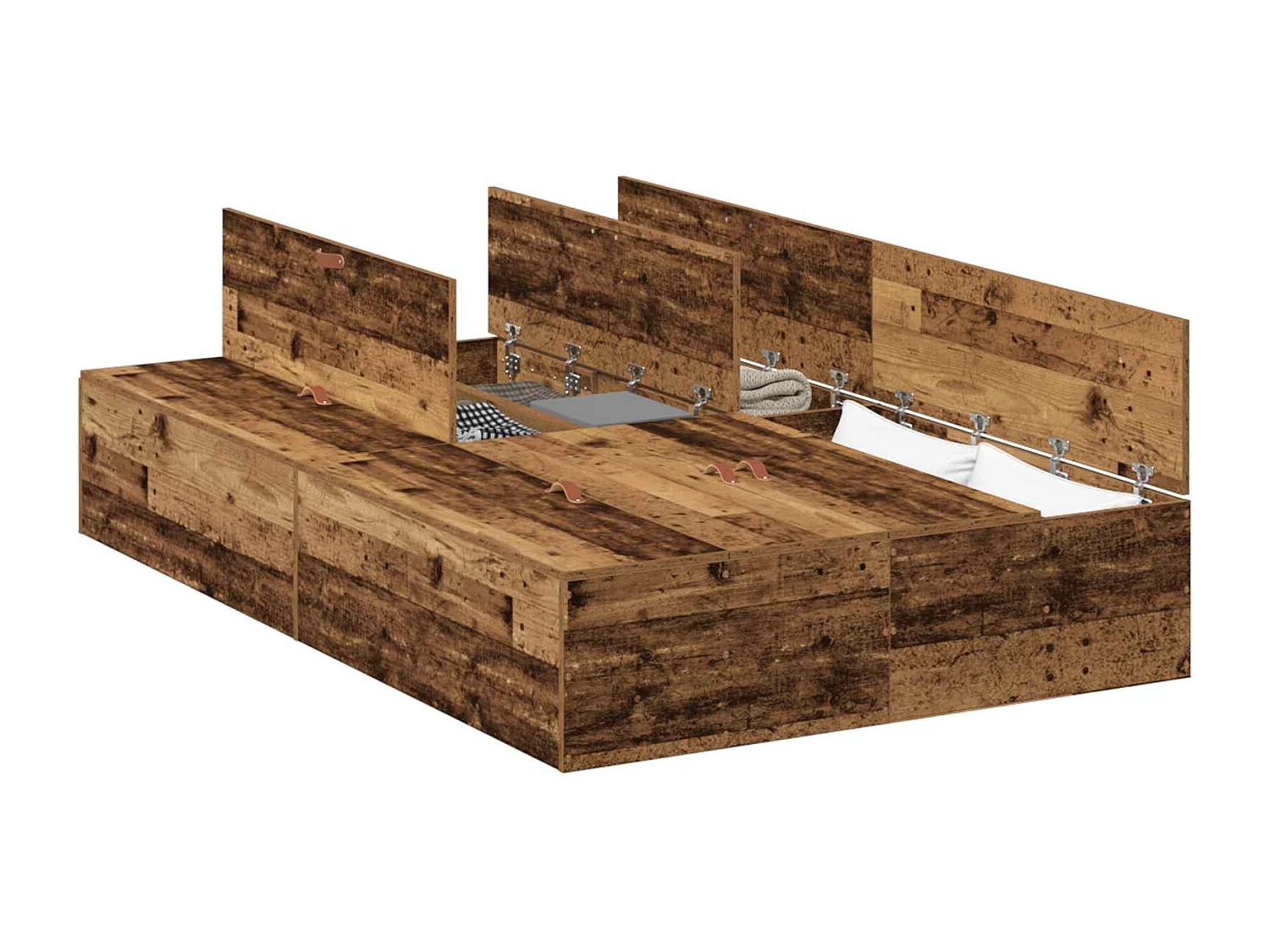 Cadre de lit avec rangement Bois Ancien 120 x 190 cm