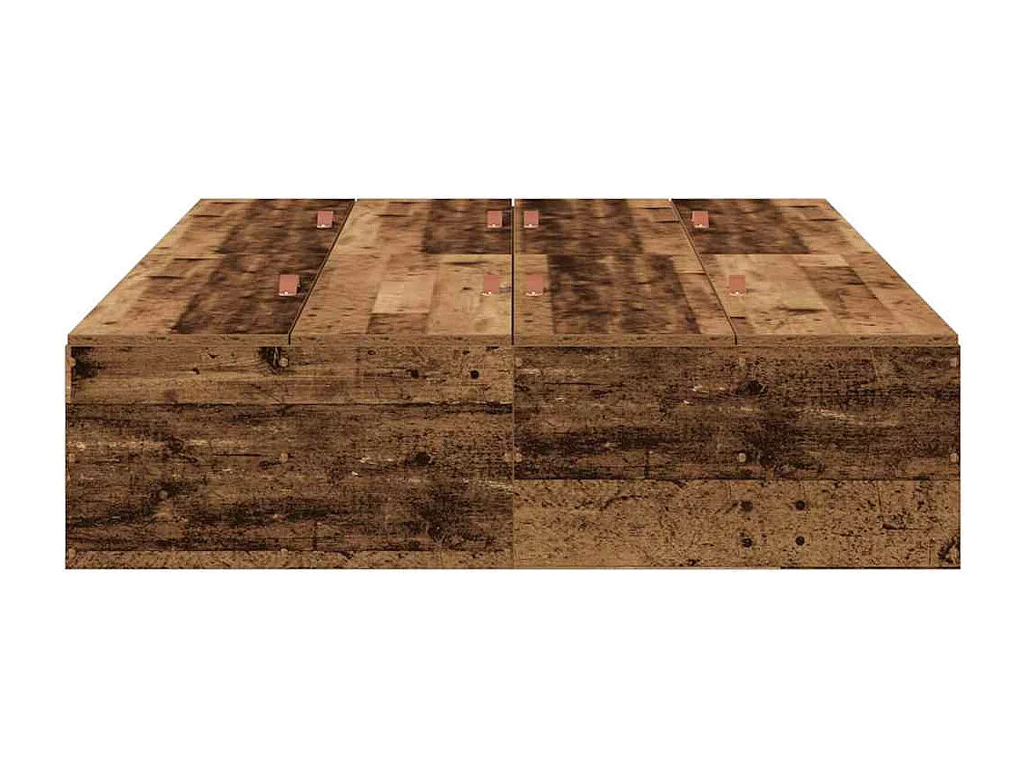 Cadre de lit avec rangement Bois Ancien 120 x 190 cm