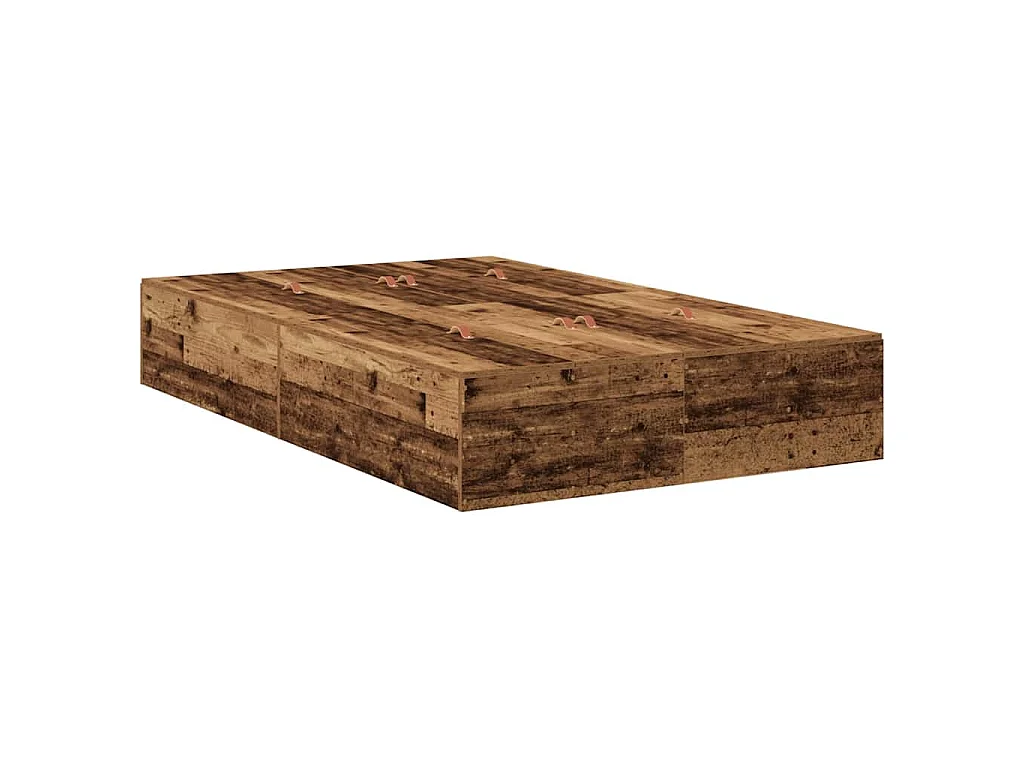 Opbergbedframe met opslag Oud Hout 120 x 190 cm Bewerkt hout