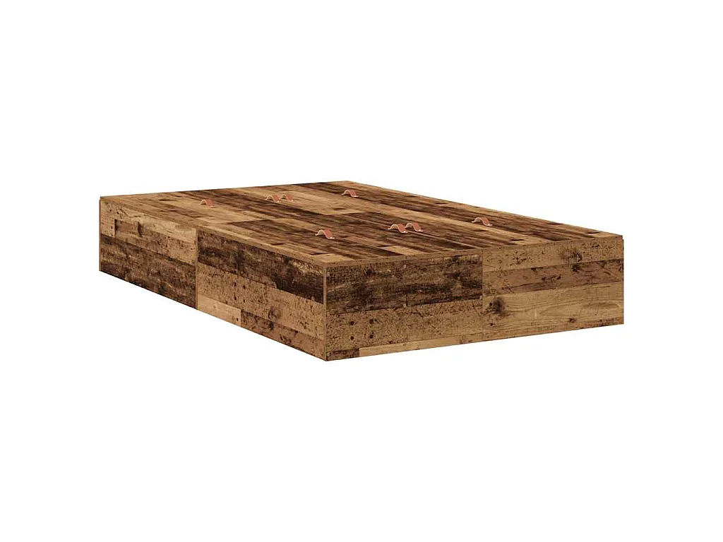 Opbergbedframe met opslag Oud Hout 120 x 190 cm Bewerkt hout
