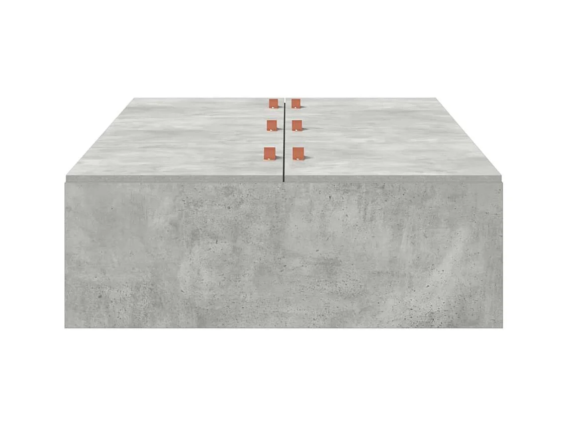 Cadre de lit Gris béton 100 x 200 cm Bois d'ingénierie